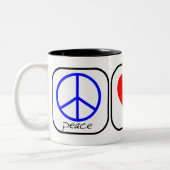 Tasse 2 Couleurs Paix, amour et beignets (Gauche)
