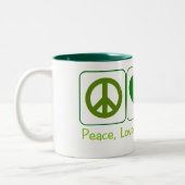 Tasse 2 Couleurs Paix, amour et shamrocks (Gauche)
