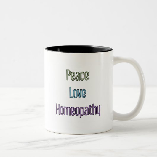 Tasse 2 Couleurs Paix, amour, homéopathie (Droit)