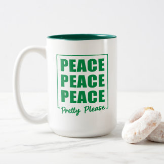 Tasse 2 Couleurs Paix Paix Paix S'il Vous Plaît