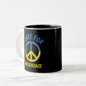 Tasse 2 Couleurs Paix pour l'Ukraine (Devant gauche)