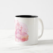 Tasse 2 Couleurs Palais des filles sur l'aquarelle Cloud rose (Devant droit)