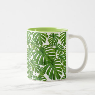 Tasse 2 Couleurs Palm Feuille Tropical Design