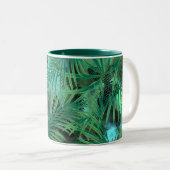Tasse 2 Couleurs Palm feuille, vert, tropical (Devant droit)