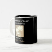 Tasse 2 Couleurs Palm Tree Black Beige White Beach Nom Citation (Devant gauche)