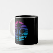 Tasse 2 Couleurs Palm Tree Hawaiian Beach Vacances été (Devant gauche)