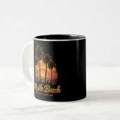 Tasse 2 Couleurs Palm Tree Sunset sud Carolina Myrtle Beach (Devant gauche)
