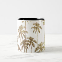 Palmiers tropicaux d'or fascinant sur le blanc