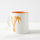 Tasse 2 Couleurs Palmiers tropicaux orange été (Devant gauche)