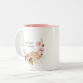 Tasse 2 Couleurs Pampas tropicale herbe wreath aquarelle boho flore (Devant gauche)