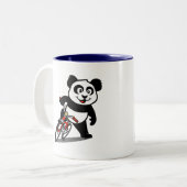 Tasse 2 Couleurs Panda à vélo mignon (Devant gauche)