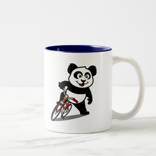 Tasse 2 Couleurs Panda à vélo mignon (Droit)