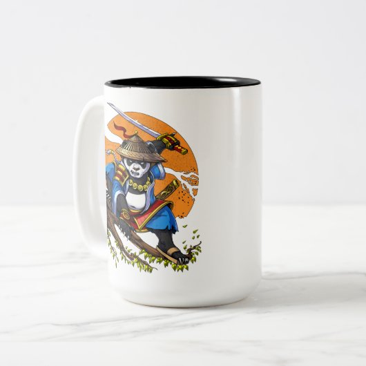 Tasse 2 Couleurs Panda Bear Samurai Ninja (Devant gauche)