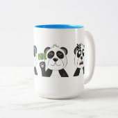Tasse 2 Couleurs Panda Bears (Devant droit)