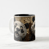 Tasse 2 Couleurs Panda Caféiné (Devant gauche)
