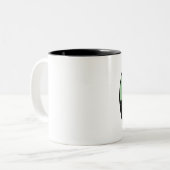 Tasse 2 Couleurs panda. cercle vert d'eau (Devant gauche)