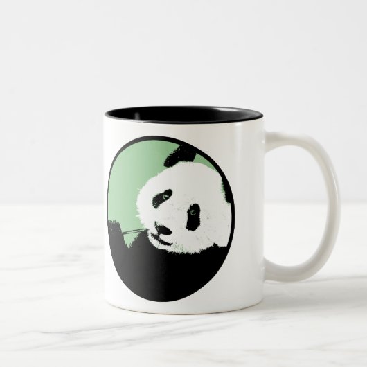 Tasse 2 Couleurs panda. cercle vert d'eau (Droit)