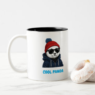 Tasse 2 Couleurs Panda Cool avec Lunettes & Béret