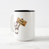 Tasse 2 Couleurs panda coupé (Devant gauche)