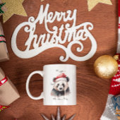 Tasse 2 Couleurs Panda de Noël, personnalisable