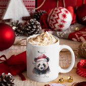 Tasse 2 Couleurs Panda de Noël, personnalisable