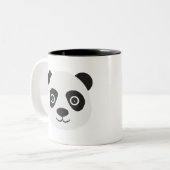 Tasse 2 Couleurs Panda Face Ours noir et blanc (Devant gauche)