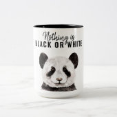 Tasse 2 Couleurs Panda Funky Moderne Noir Et Blanc Avec Citation (Centre)