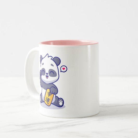 Tasse 2 Couleurs panda happy mule (Devant gauche)
