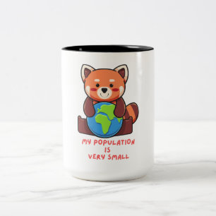 Tasse 2 Couleurs Panda rouge : Ma population est très petite.