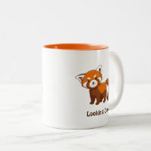 Tasse 2 Couleurs Panda roux mignon (Devant droit)
