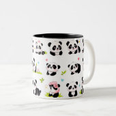 Tasse 2 Couleurs Pandas Conception sur (Devant droit)