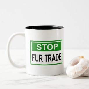Tasse 2 Couleurs Panneau commercial Stop Fur vert