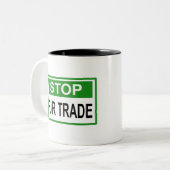 Tasse 2 Couleurs Panneau commercial Stop Fur vert (Devant gauche)