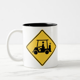 Tasse 2 Couleurs Panneau d'avertissement de chariot de golf