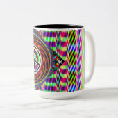 Tasse 2 Couleurs Panneau de Paix Diamond (Ajouter Des Mots) (Devant droit)