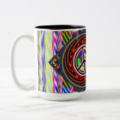 Tasse 2 Couleurs Panneau de Paix Diamond (Ajouter Des Mots) (Gauche)