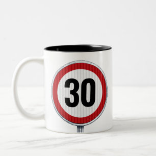 Tasse 2 Couleurs Panneau de signalisation AGE PERSONNALISÉ