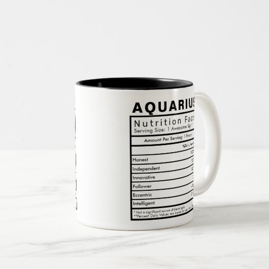 Tasse 2 Couleurs Panneau étoile Aquarius Statistiques de la valeur (Devant droit)