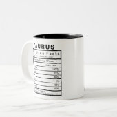 Tasse 2 Couleurs Panneau étoile Taurus Statistiques de la valeur nu (Devant gauche)