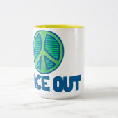 Tasse 2 Couleurs Panneau Paix (Centre)