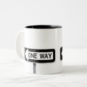 Tasse 2 Couleurs Panneau sens unique (Devant gauche)