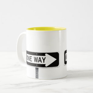 Tasse 2 Couleurs Panneau sens unique