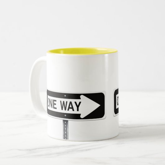 Tasse 2 Couleurs Panneau sens unique (Devant gauche)