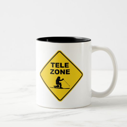 Tasse 2 Couleurs Panneau Zone de ski Telemark (Droit)