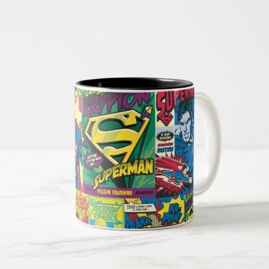 Tasse 2 Couleurs Panneaux comiques Superman (Devant droit)