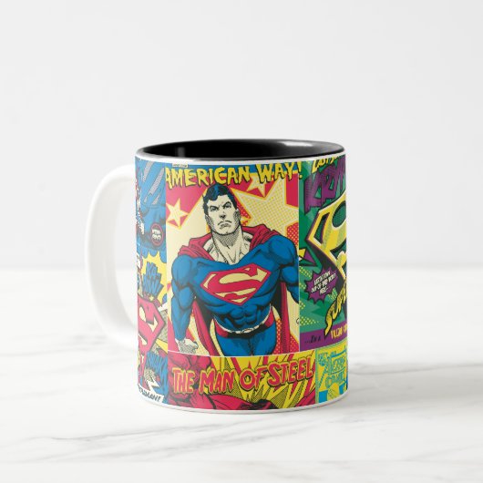Tasse 2 Couleurs Panneaux comiques Superman (Devant gauche)