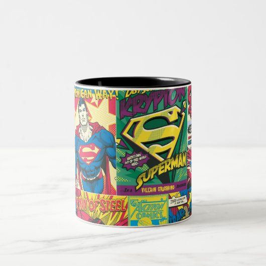 Tasse 2 Couleurs Panneaux comiques Superman (Centre)