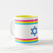 Tasse 2 Couleurs Pansexual Israel Pride Flag (Devant gauche)