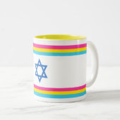 Tasse 2 Couleurs Pansexual Israel Pride Flag (Devant droit)