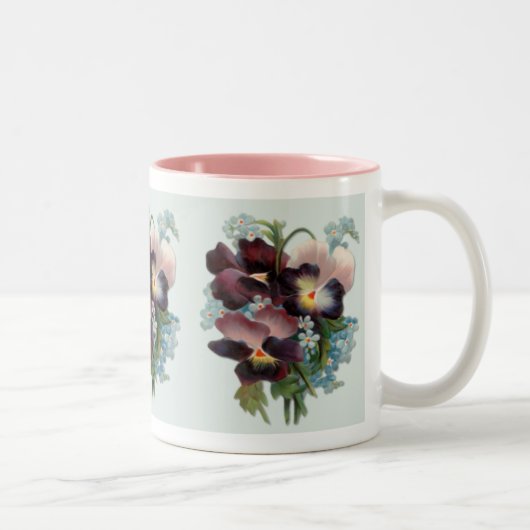 Tasse 2 Couleurs Pansy Bouquet (Droit)